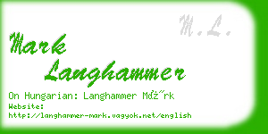 mark langhammer business card